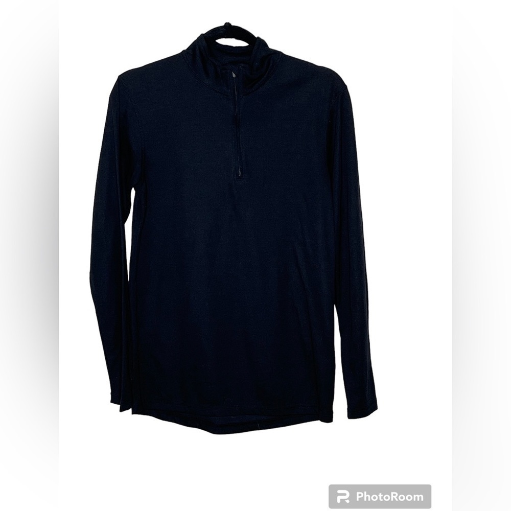 Omni Wool 1/2 Zip Black Shirt Sz Med
